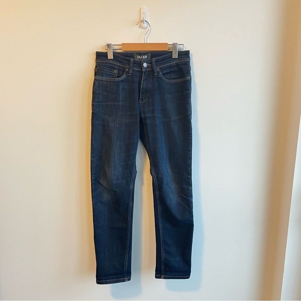 Du/er Men's Dark Blue Jeans Size 28x30 - Picture 2 of 12